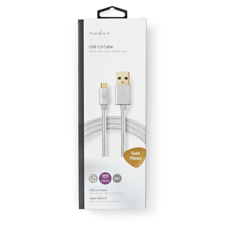 Long USB cable in fabric in the group House & Home / Electronics / Cables & Adapters at SmartaSaker.se (13894)