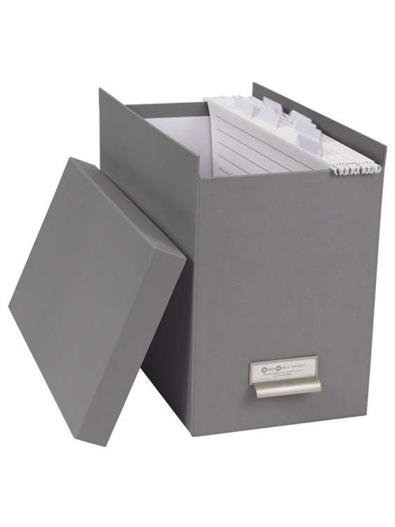 Archive box / File Drawer, BIGSO JOHAN, 35 x 18,5 x H 27 cm, Light grey in the group Storage / Storage boxes / BigSo storage boxes at SmartaSaker.se (40015)