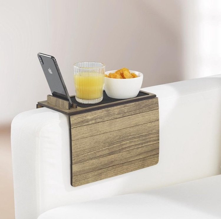 Sofa organiser in wood, SOFA TRAY, Brown in the group Storage / Bedroom storage at SmartaSaker.se (40018)