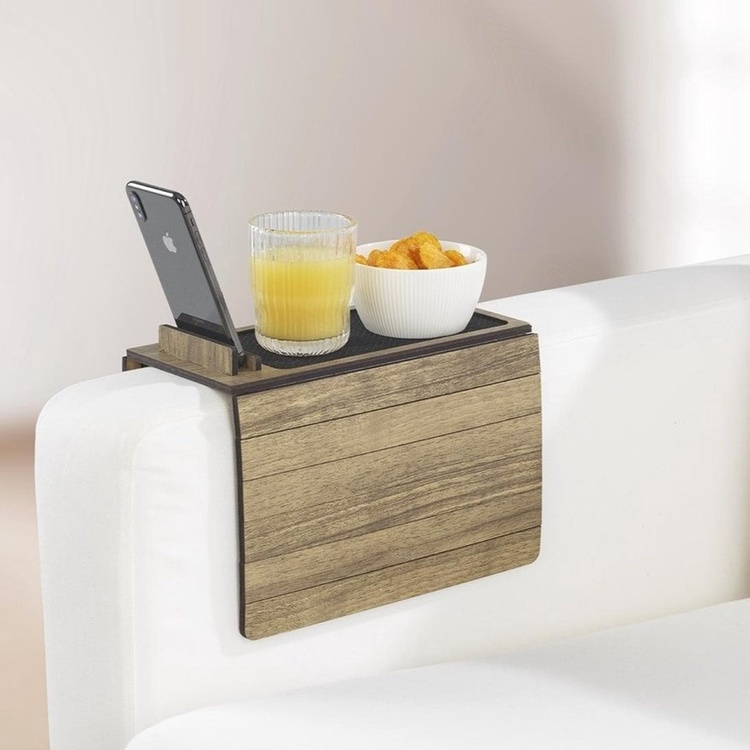 Sofa organiser in wood, SOFA TRAY, Brown in the group Storage / Bedroom storage at SmartaSaker.se (40018)