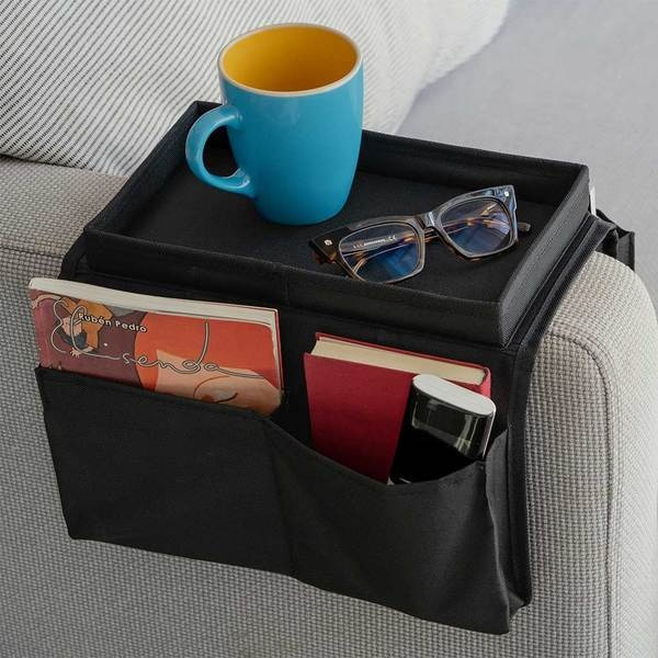 Sofa organiser with Tray, SOFA MASTER, Black in the group Storage / Bedroom storage at SmartaSaker.se (40019)