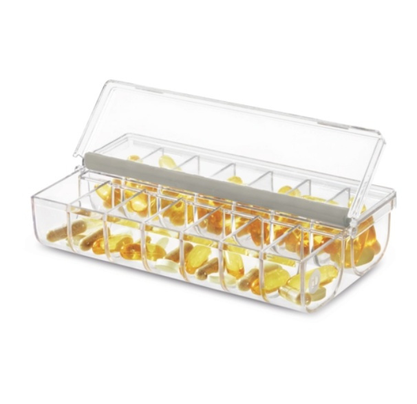Small box, 4 compartments, THE HOME EDIT PILL ORGANIZER, Transparent in the group Storage / Bathroom storage at SmartaSaker.se (40028)