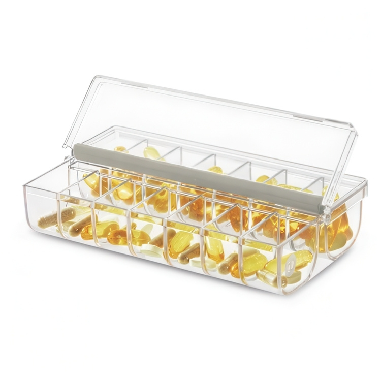 Small box, 4 compartments, THE HOME EDIT PILL ORGANIZER, Transparent in the group Storage / Bathroom storage at SmartaSaker.se (40028)