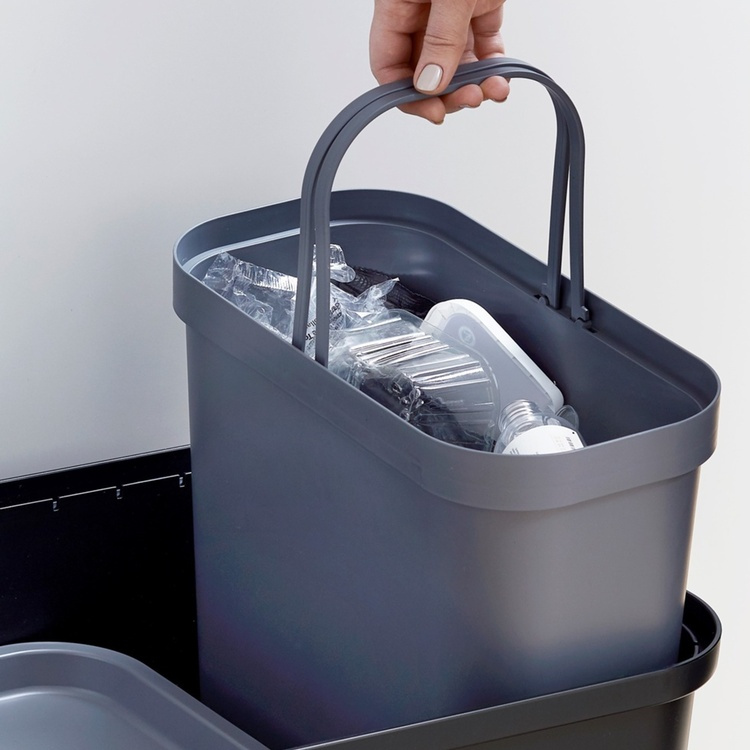 Recycling Bin, 13 L, SMARTSTORE COLLECT, 34 x 17,5 x H 32 cm, Grey in the group Storage / Storage boxes / SmartStore storage boxes at SmartaSaker.se (40055)