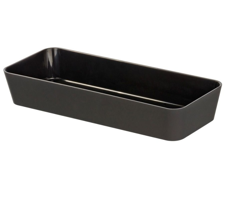 Oblong storage tray / drawer insert, GOM, 24 x 10 x H 4 cm, Black in the group Storage / Storage boxes at SmartaSaker.se (40061)