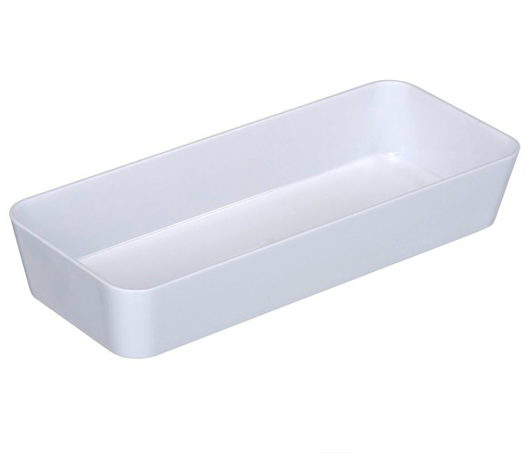 Oblong storage tray, CANDY, 24 x 10 x H 4 cm, White in the group Storage / Storage boxes at SmartaSaker.se (40063)