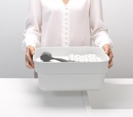 Washing Up Bowl with Drying Tray, BRABANTIA, 34,4 x 37,4 x H 16 cm, Light Grey in the group Storage / Cleaning and waste sorting at SmartaSaker.se (40080)