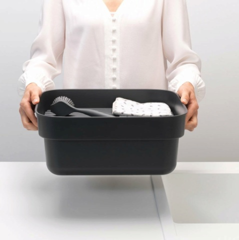 Washing Up Bowl with Drying Tray, BRABANTIA, 334,4 x 37,4 x H 16 cm, Dark Grey in the group Storage / Cleaning and waste sorting at SmartaSaker.se (40081)