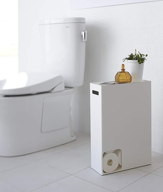 Container for toilet paper, PLATE LARGE STOCKER, Yamazaki, White in the group Storage / Bathroom storage at SmartaSaker.se (40087)