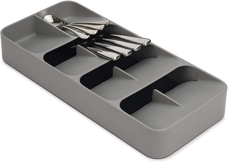 Cutlery Tray, 8 compartments, DRAWERSTORE COMPACT TWIN, Joseph Joseph, 39 x 17,5 x H5,5cm, Grey in the group Storage / Kitchen storage / Kitchen cabinet organizers / Cutlery drawers at SmartaSaker.se (40120)