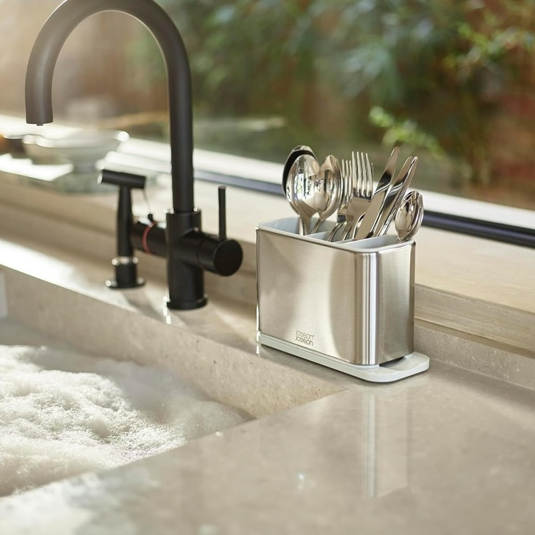 Cutlery Drainer, SURFACE, Joseph Joseph, Stainless Steel / Light Grey in the group Storage / Kitchen storage / Dish racks and sink accessories at SmartaSaker.se (40131)