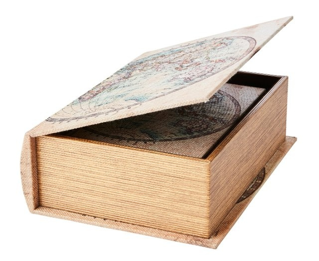 Secret Storage Book, THE WORLD MAP, LARGE, 27 x 19 x H8 cm in the group Storage / Storage boxes / Mini organizers at SmartaSaker.se (40164)