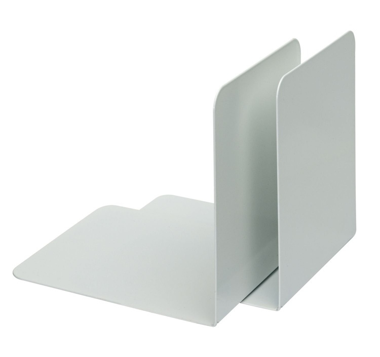 Metal bookends, Set of 2, ALBERT CLASSIC, 12,5 x 14 x H14 cm, White in the group Storage / Office supplies at SmartaSaker.se (40170)