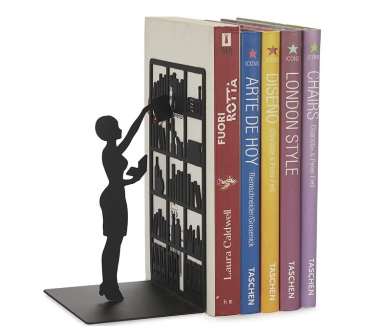 Bookend in metal, THE LIBRARY, 10 x 8,5 x H 17 cm, Black in the group Storage / Office supplies at SmartaSaker.se (40173)