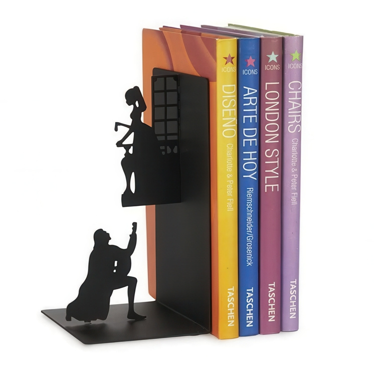 Bookend in metal, ROMEO & JULIET, 10 x 8,5 x H 17 cm, Black in the group Storage / Children’s room storage at SmartaSaker.se (40177)