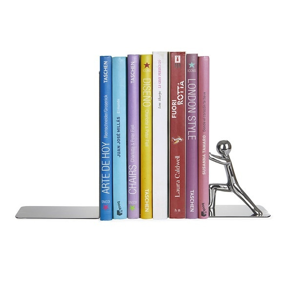 Bookend in metal, 2 parts, PUSH!, Silver in the group Storage / Office supplies at SmartaSaker.se (40183)