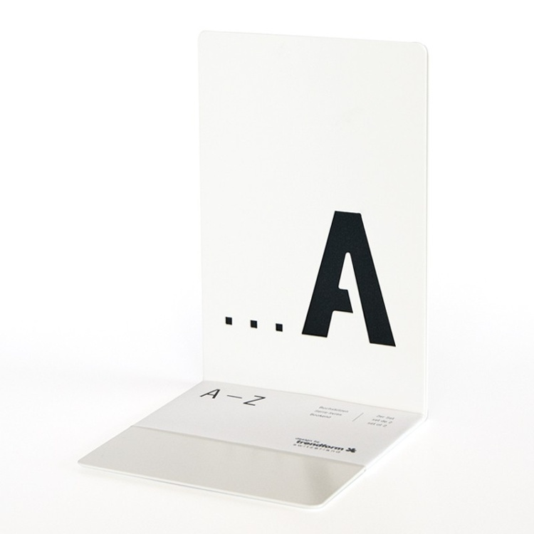 Bookends, Set of 2, BUCHSTÜTZEN A - Z, 12 x 12 x H 18 cm, White in the group Storage / Office supplies at SmartaSaker.se (40187)