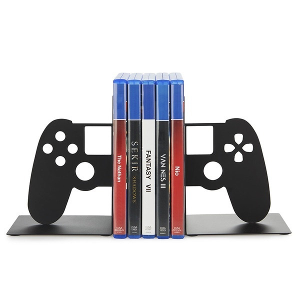 Bookends, Metal, Set of 2, JOYPAD VIDEOGAME HOLDERS, Black in the group Storage / Office supplies at SmartaSaker.se (40189)