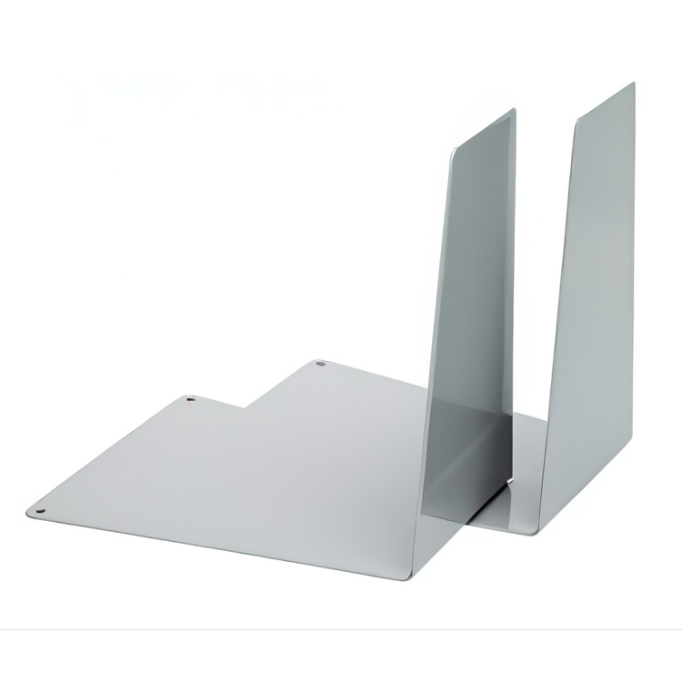 Metal bookends, Set of 2, WEDGE, 12 x 14 x H14,5 cm, Gray in the group Storage / Office supplies at SmartaSaker.se (40193)