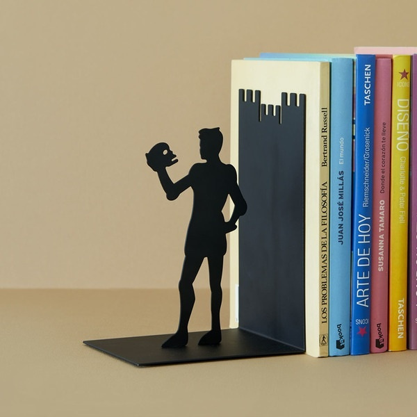 Bookend in metal, HAMLET, 12 x 10 x H 17 cm, Black in the group Storage / Office supplies / Bookends at SmartaSaker.se (40199)