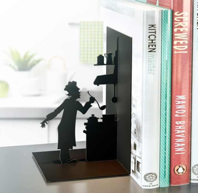 Bookend in metal, LE CHEF, 10 x 10 x H 17 cm, Black in the group Storage / Office supplies / Bookends at SmartaSaker.se (40202)