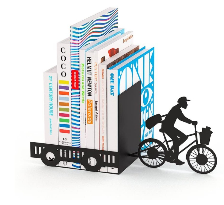 Bookend in metal, POSTMAN, 27 x 10 x H 17 cm, Black in the group Storage / Office supplies at SmartaSaker.se (40205)