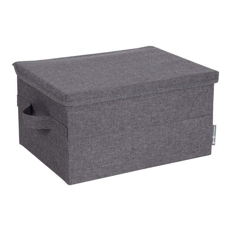 Box with lid, BIGSO MEDIUM SOFT STORAGE, 40 x 30 x H 22 cm, Grey in the group Storage / Storage boxes at SmartaSaker.se (40222)