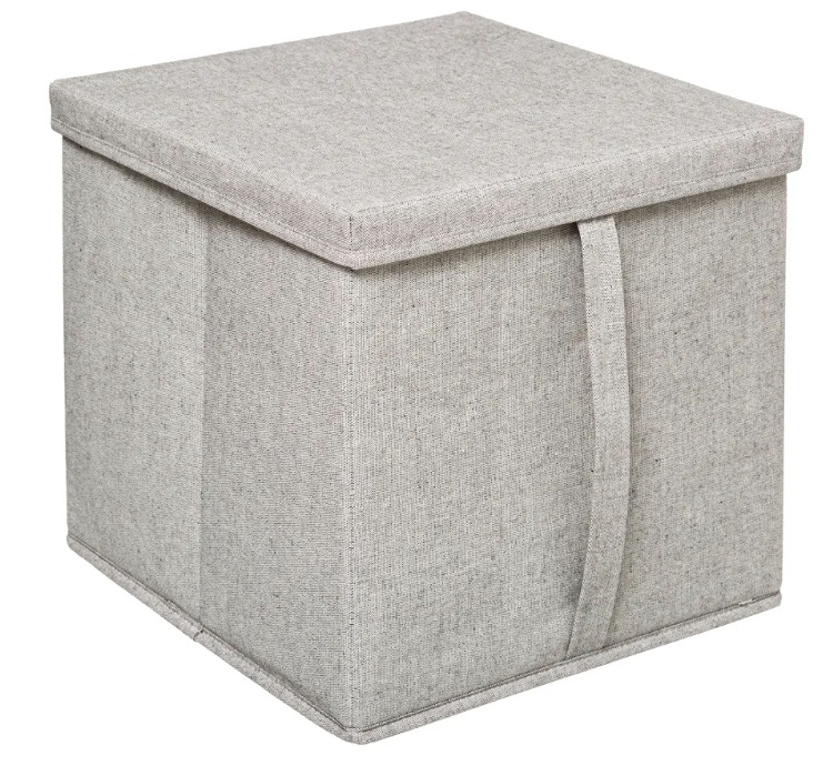 Box with lid, ORGA STORAGE BOX CUBE, 31 x 31 x H 31 cm, Beige-Grey in the group Storage / Wardrobe storage at SmartaSaker.se (40226)