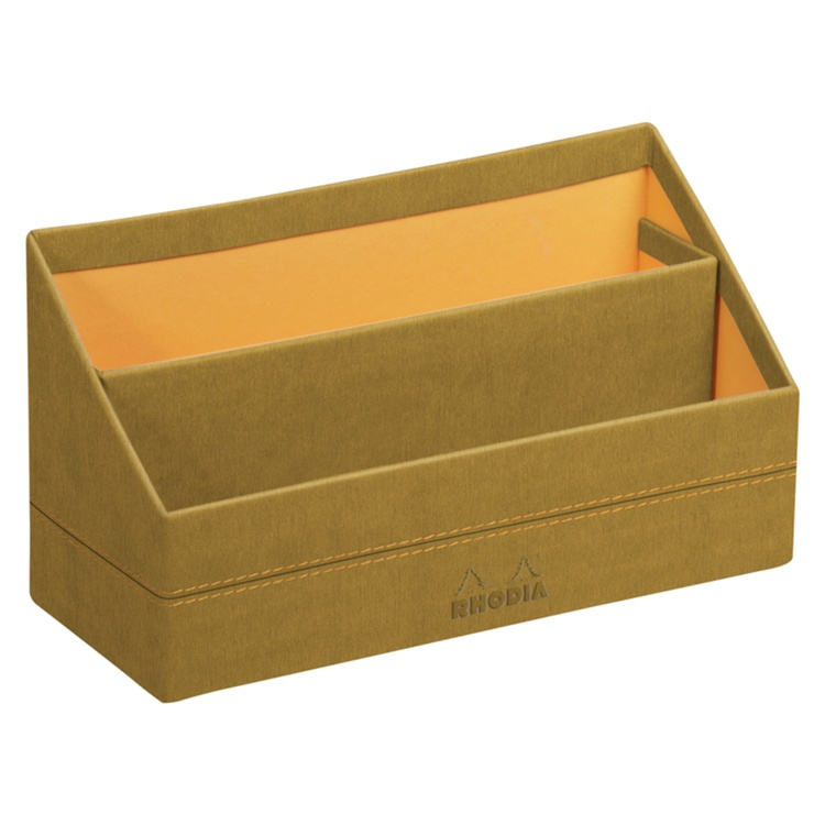 Letter stand in leatherette, RHODIA RHODIARAMA, 26 x 10,5 x H14 cm, Gold / Orange in the group Storage / Office supplies at SmartaSaker.se (40233)