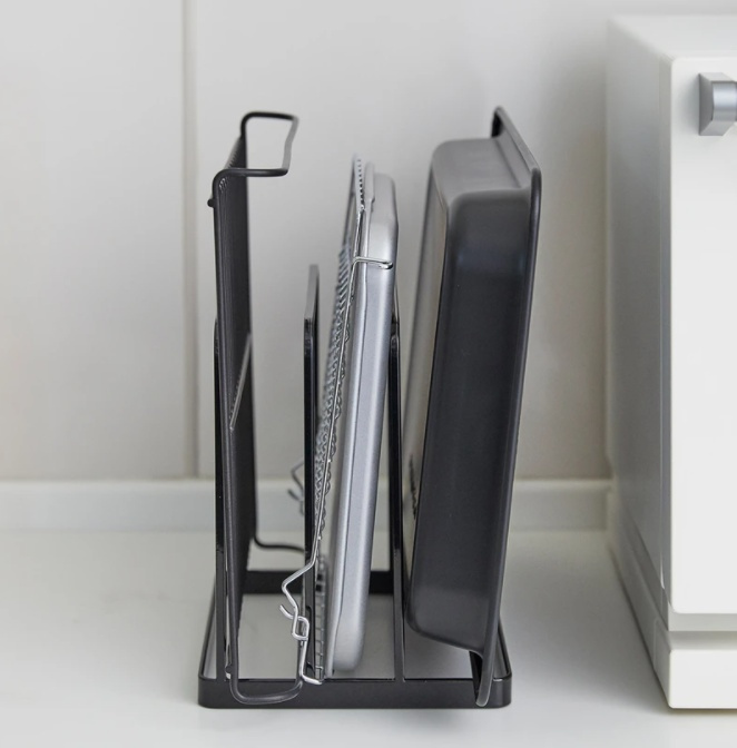 Rack for Trays, TOWER TRAY STAND, 19,5 x 16 x H 19,5 cm, Black in the group Storage / Kitchen storage / Storage bins and jars at SmartaSaker.se (40236)