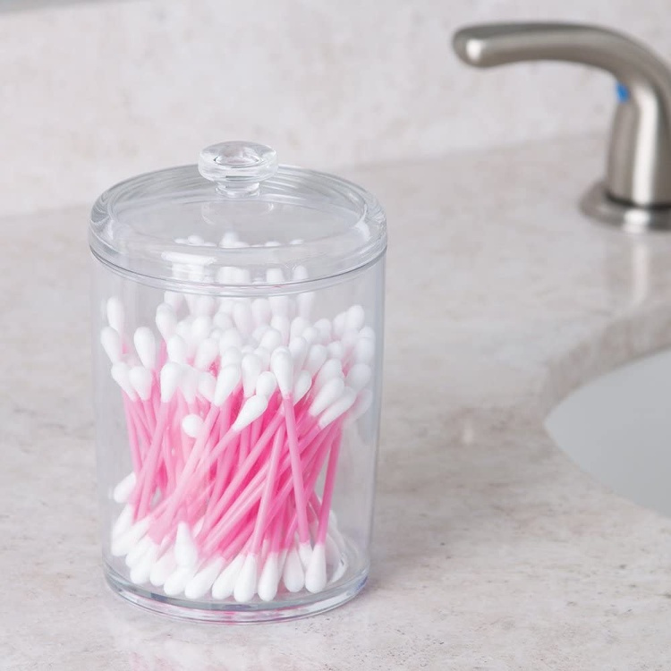 Canister, COTTON, Ø 8,5 x H13 cm, Clear acrylic in the group Storage / Bathroom storage at SmartaSaker.se (40258)