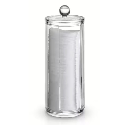 Cotton pads Jar, MAKE UP, Ø 7,5 x H 20 cm, Clear acrylic in the group Storage / Bathroom storage at SmartaSaker.se (40261)