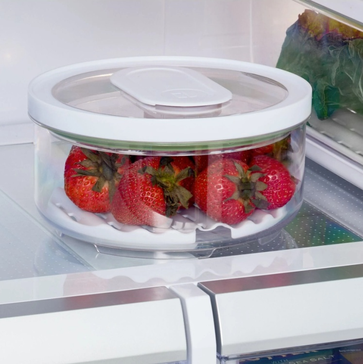 Food Storage, Anti-Microbial, FRESH SMALL PRODUCE BOWL, Ø 18,5 x H 9,5 cm, Clear / White in the group Storage / Kitchen storage / Fridge storage at SmartaSaker.se (40267)