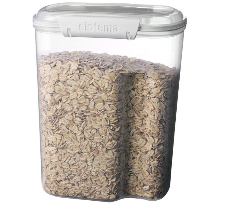 Jar, for flour, grain, etc, 3,35 L, BAKE IT, Transparent / White in the group Storage / Kitchen storage / Storage bins and jars / Sistema at SmartaSaker.se (40273)