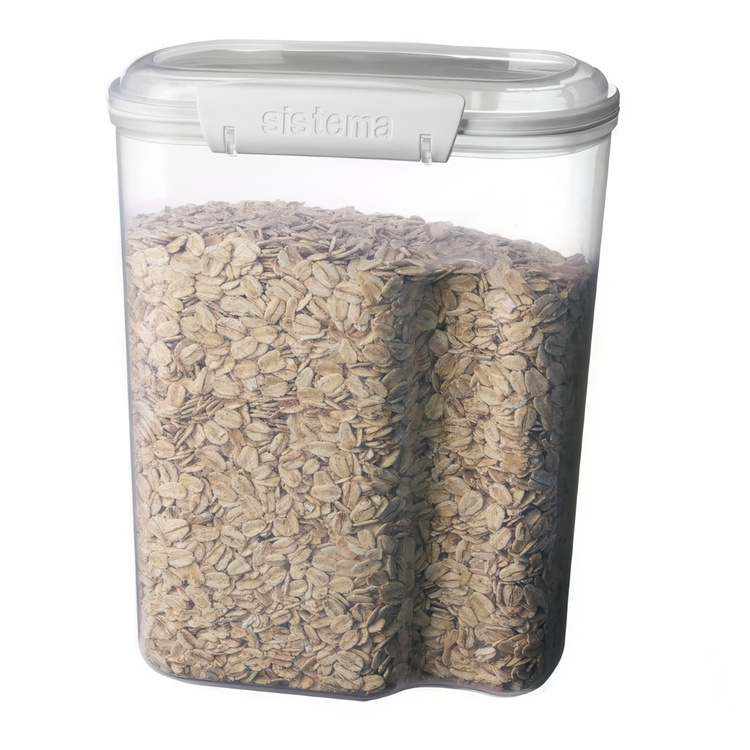 Jar, for flour, grain, etc, 3,35 L, BAKE IT, Transparent / White in the group Storage / Kitchen storage / Storage jars / Sistema storage jars at SmartaSaker.se (40273)