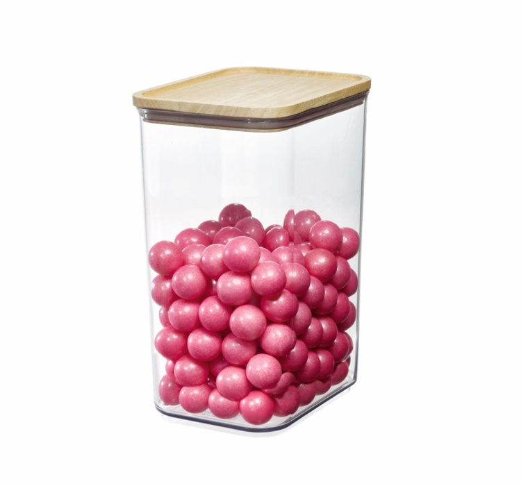 Container for Dry Food, 3 L, PANSINO RPET LARGE CANISTER, 16 x 12 x H 23 cm, Transparent / wood in the group Storage / Kitchen storage / Storage bins and jars at SmartaSaker.se (40295)