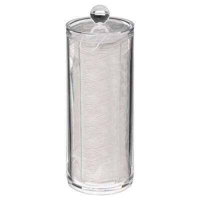 Cotton Pad Dispenser, with Pads, SELENA, Ø 7,5 x H 20 cm, Clear in the group Storage / Bathroom storage / Makeup storage at SmartaSaker.se (40300)