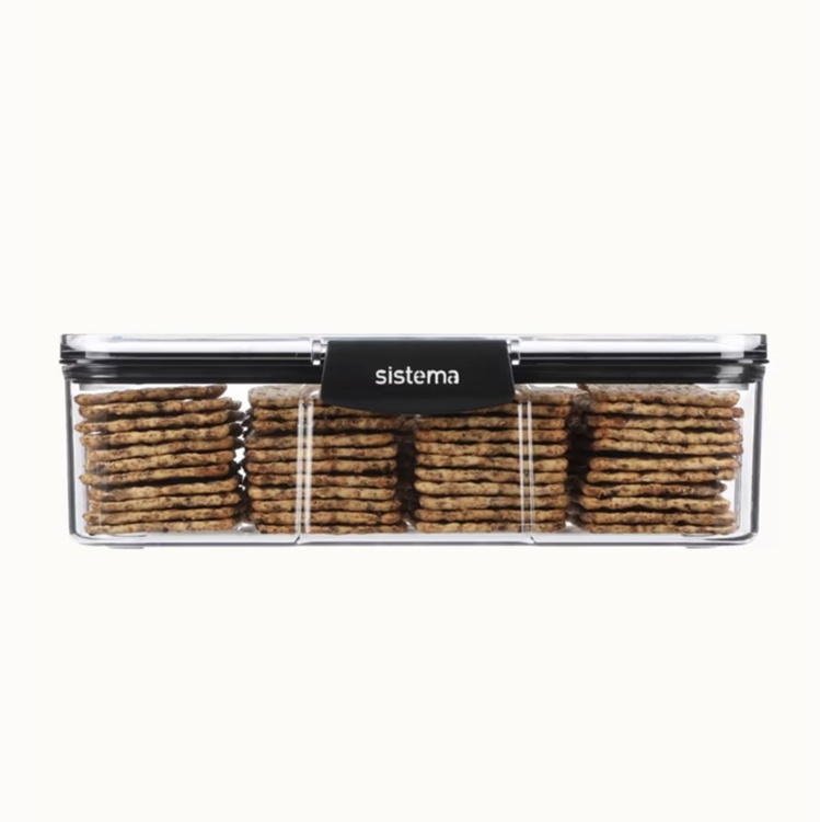 Canister, 1,73 L, TRITAN ULTRA LARGE RECTANGLE, Clear / Black in the group Storage / Kitchen storage / Storage bins and jars at SmartaSaker.se (40319)