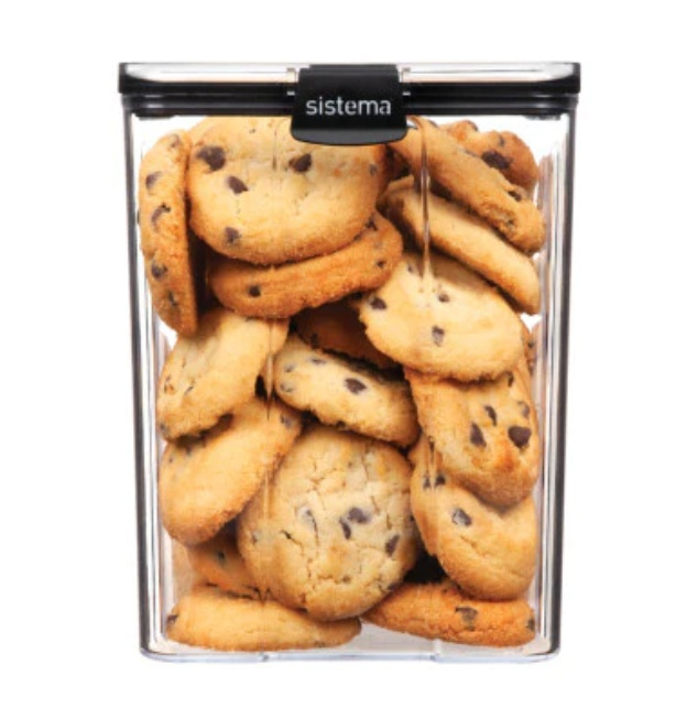 Canister, 2,75L, TRITAN ULTRA LARGE SQUARE, Clear / Black in the group Storage / Kitchen storage / Storage bins and jars / Sistema at SmartaSaker.se (40324)