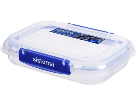 Food box, 450 ml, KLIP IT PLUS RECTANGLE, 18 x 13 x H 4 cm, Transparent / Blue in the group Storage / Kitchen storage / Food containers / Plastic at SmartaSaker.se (40327)