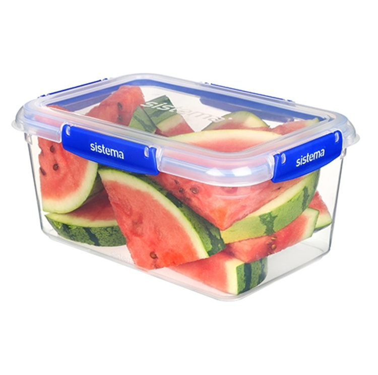 Food box, Large,3,35L, KLIP IT PLUS RECTANGLE, 25,5 x 17,5 x H 12 cm, Clear / Blue in the group Storage / Kitchen storage / Storage bins and jars at SmartaSaker.se (40334)