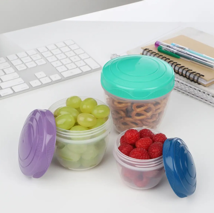 Containers for snack, Set of 3, SISTEMA SNACK AND NEST, Purple / Mint / Blue in the group Storage / Kitchen storage / Food containers / Plastic at SmartaSaker.se (40335)