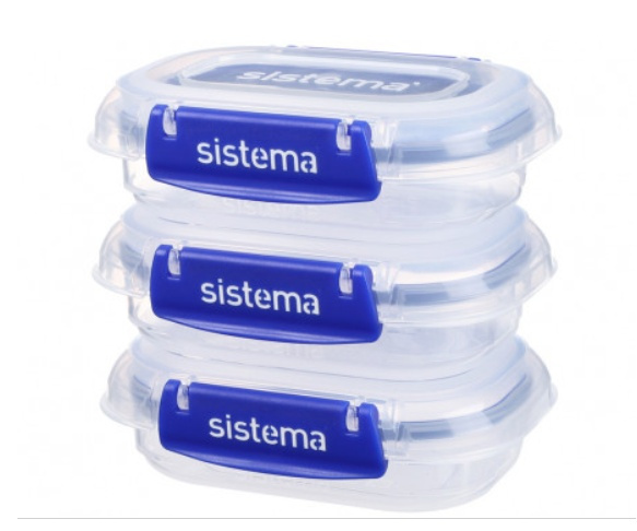 Food boxes, Mini , 180 ml, Set of 3, KLIP IT PLUS SPECIAL, Transparent / Blue in the group Storage / Kitchen storage / Food containers / Plastic at SmartaSaker.se (40351)