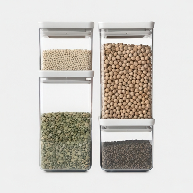 Canisters, set of 4, TASTY+ SQUARE, Brabantia in the group Storage / Kitchen storage / Storage bins and jars at SmartaSaker.se (40354)