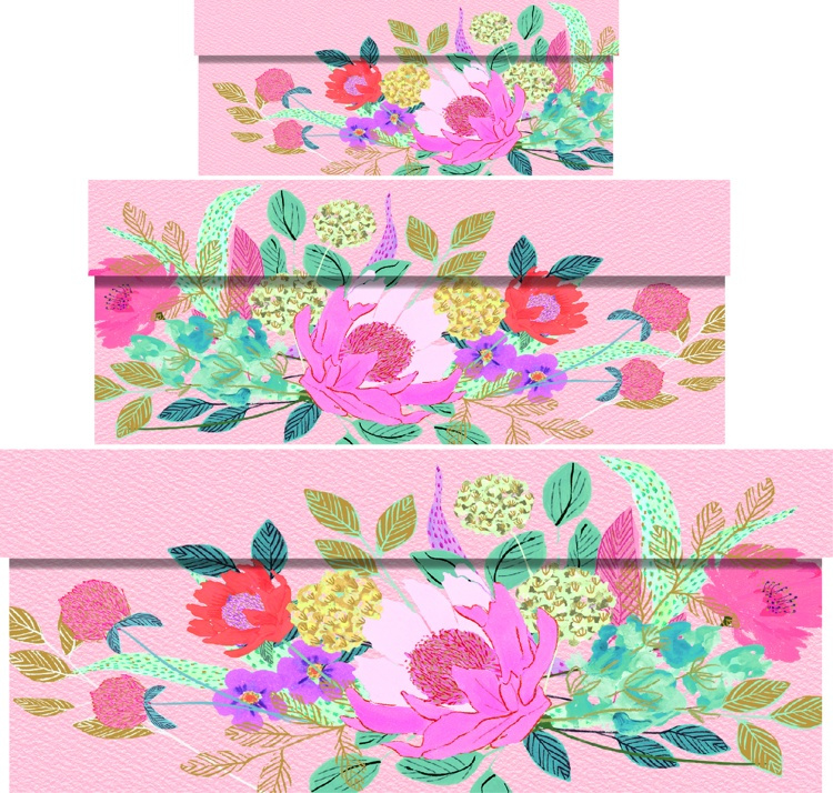 Boxes, nest of 3, PARTY FLORAL, Pink in the group Storage / Storage boxes at SmartaSaker.se (40376)