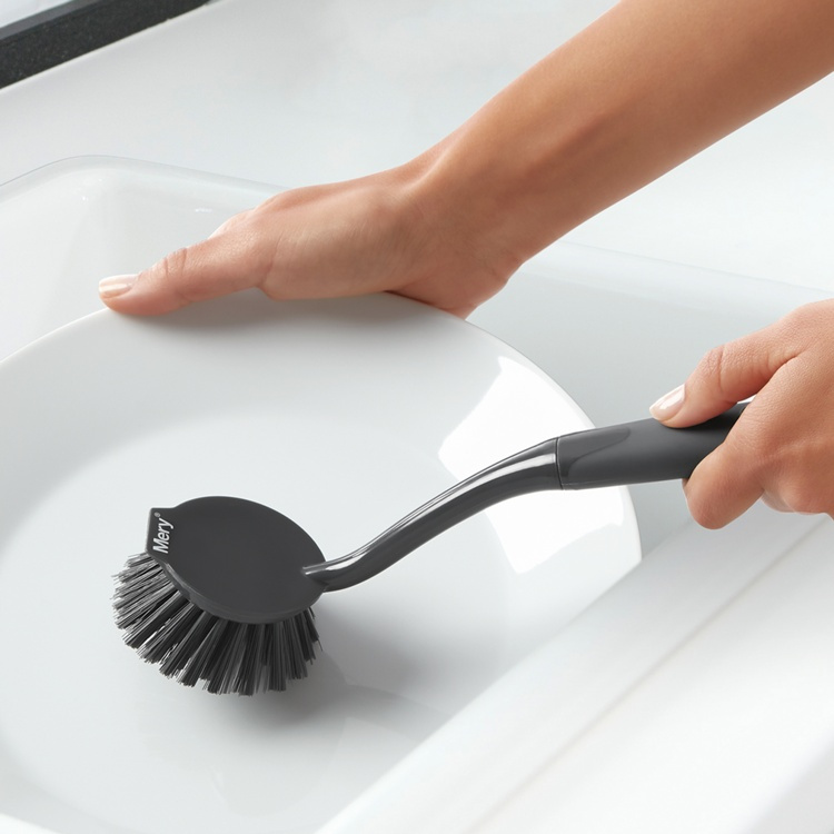 Washing up Brush with scraper, MERY, Dark Grey in the group Storage / Cleaning and waste sorting / Cloths and brushes at SmartaSaker.se (40383)