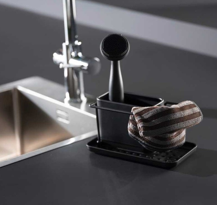 Sink tidy in metal, OUTDOOR KITCHEN, 21 x 12 x H 10,5 cm, Black in the group Storage / Kitchen storage / Dish racks and sink accessories at SmartaSaker.se (40393)