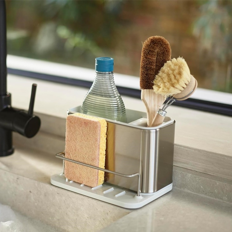 Sink tidy, SURFACES STAINLESS STEEL SINK CADDY, Joseph Joseph, Silver / Light Grey in the group Storage / Kitchen storage / Dish racks and sink accessories at SmartaSaker.se (40411)