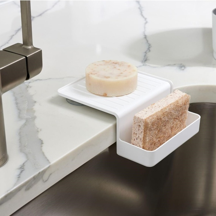 Sponge Holder, ID RPET DOUBLE SUCTION SINK CADDY, 13 x 16,2 x H 6,4 cm, White in the group Storage / Kitchen storage / Dish racks and sink accessories at SmartaSaker.se (40417)