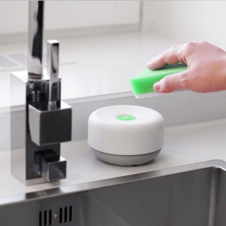 Dish Sopa Dispenser, PRESS-PUMP, Ø11 x H6,5 cm, Bosign, White / Grey in the group Storage / Kitchen storage / Dish racks and sink accessories at SmartaSaker.se (40432)
